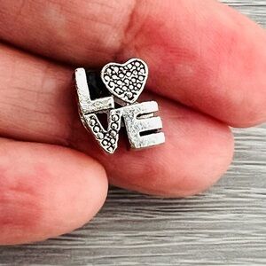 Silver plated LOVE bracelet charm